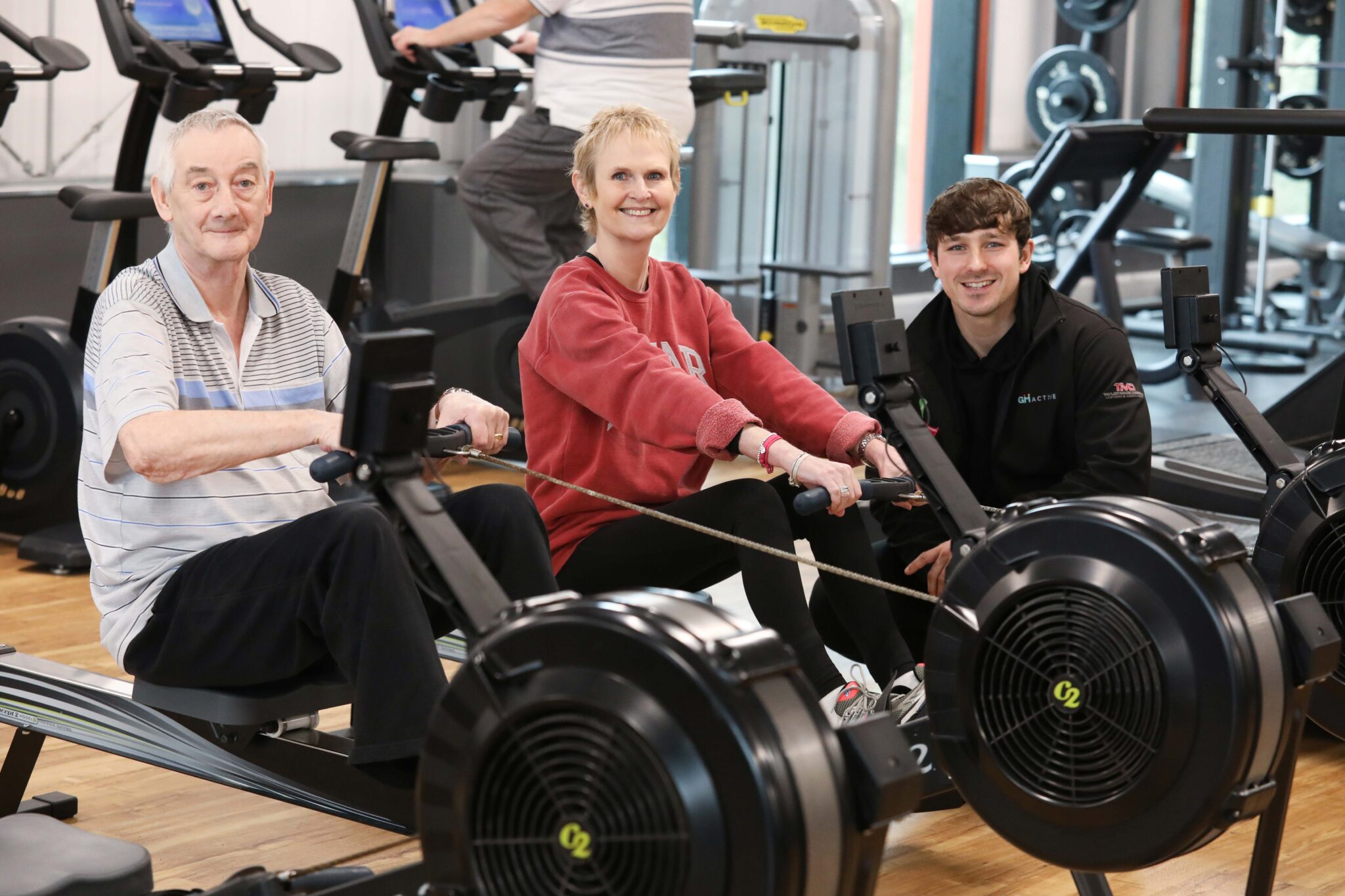 Jack from Prehab4Cancer with 2x Prehab patients in the gym