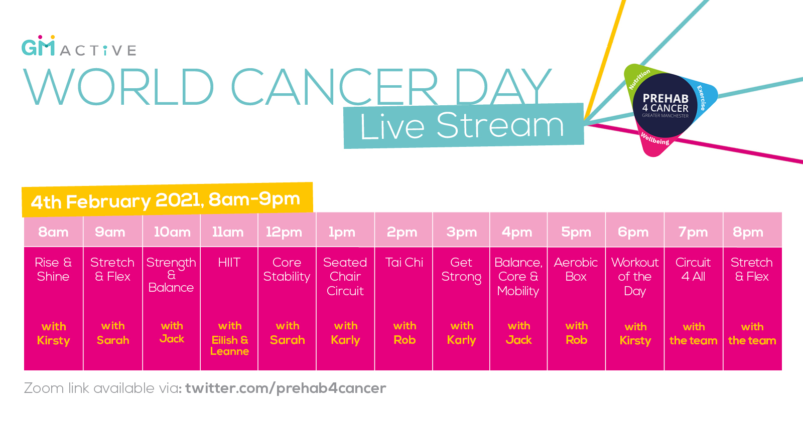 World Cancer Day Timetable