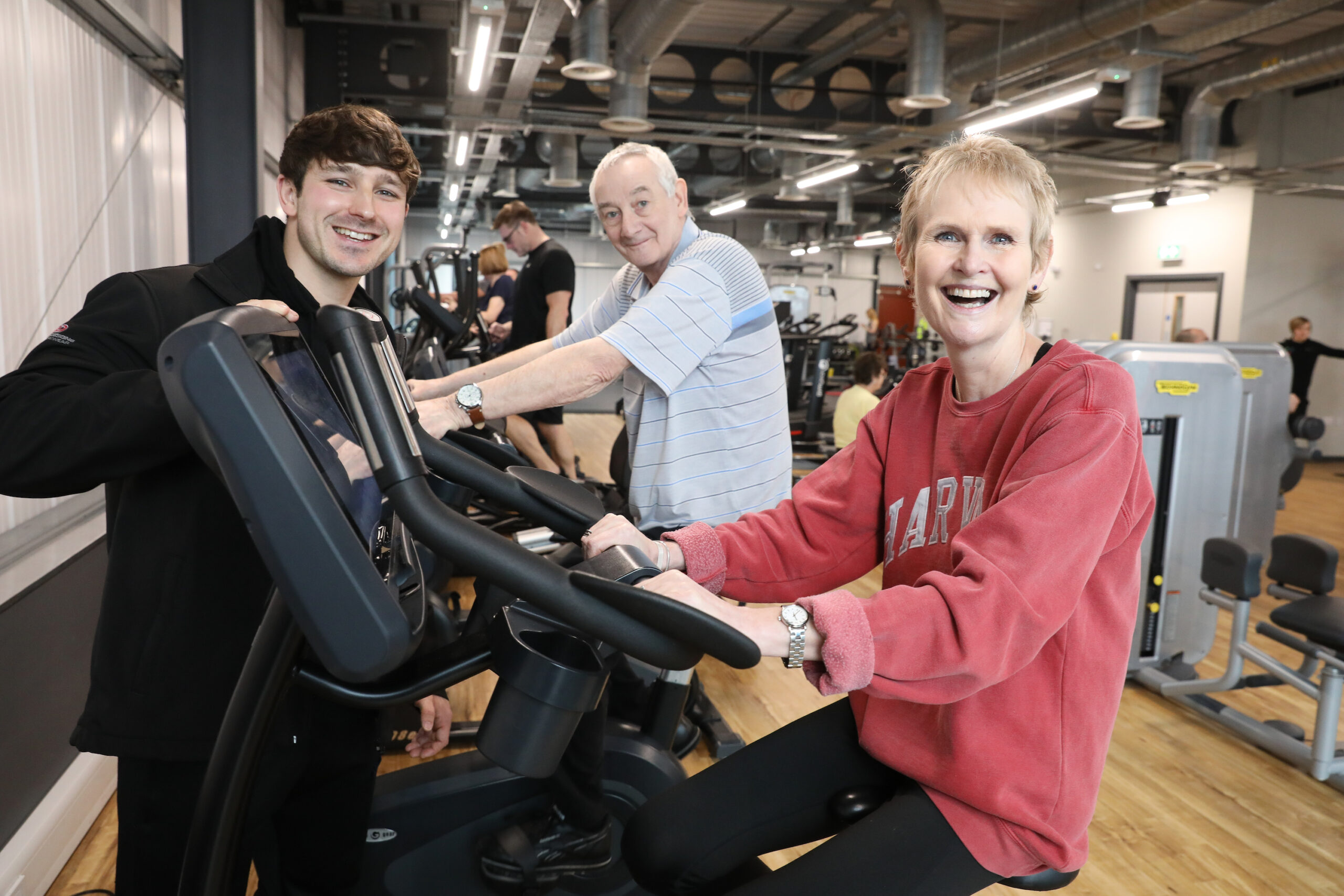 exercising on bikes