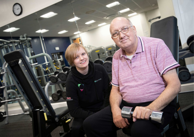 Kirsty from Prehab4cancer with patient in the gym